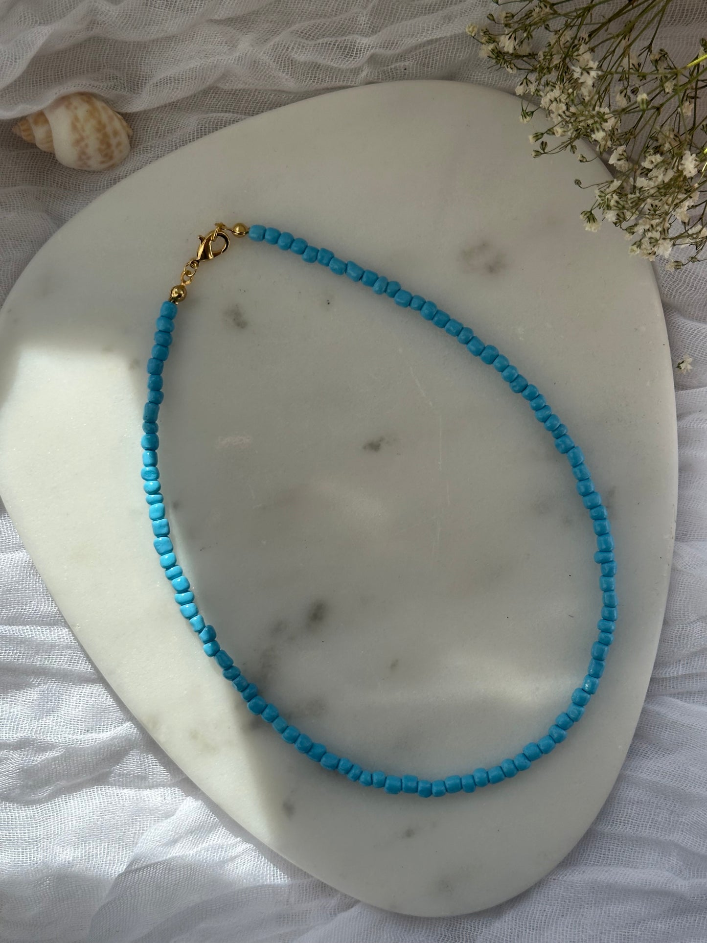 Perlenkette mit Blauen Perlen - 10799