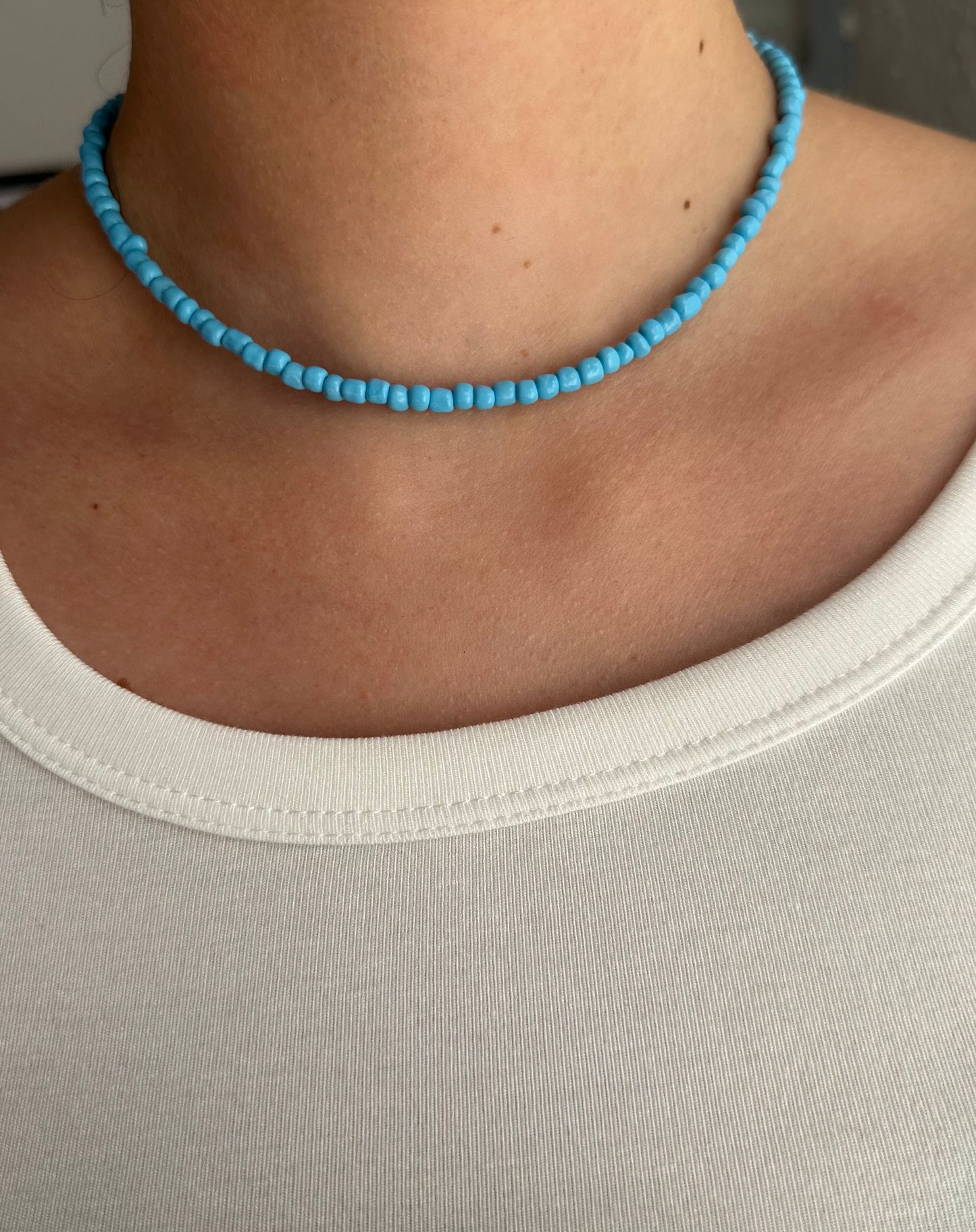 Perlenkette mit Blauen Perlen - 10799