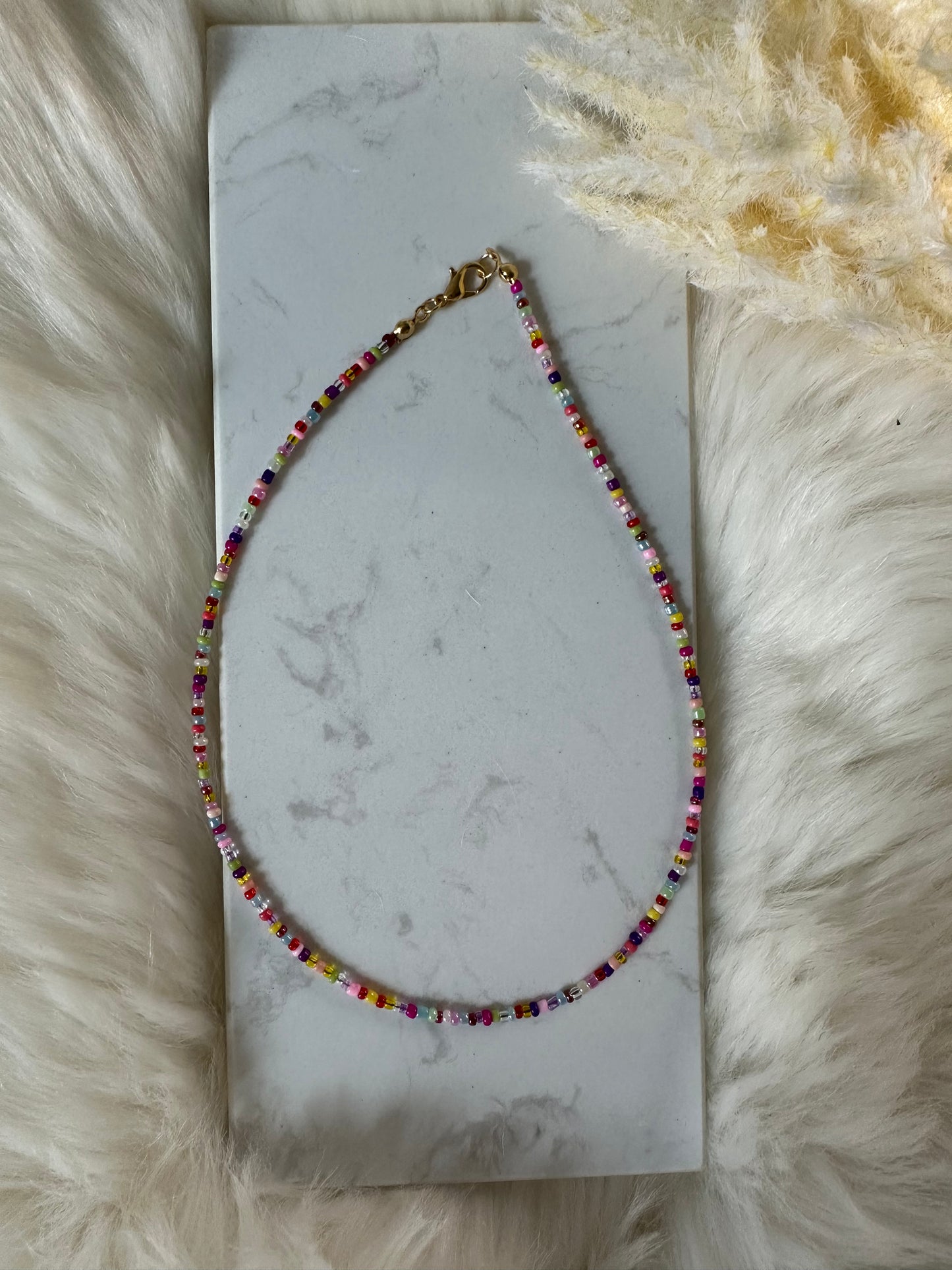 Perlenkette chocker bunt - 10118