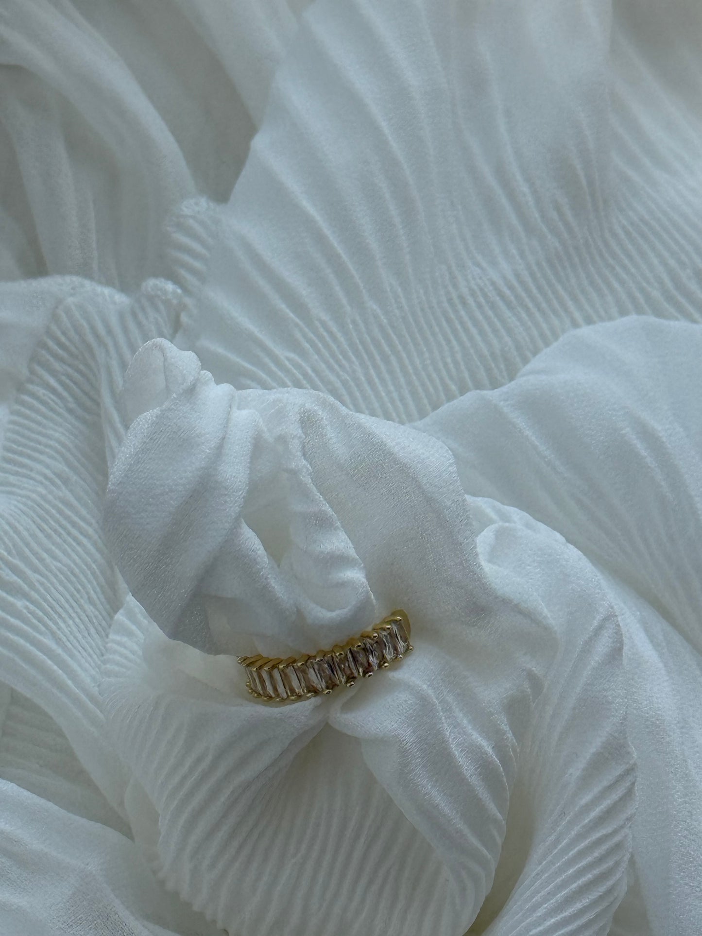 Edelstahl Gold Zirkonia Ring - 11140