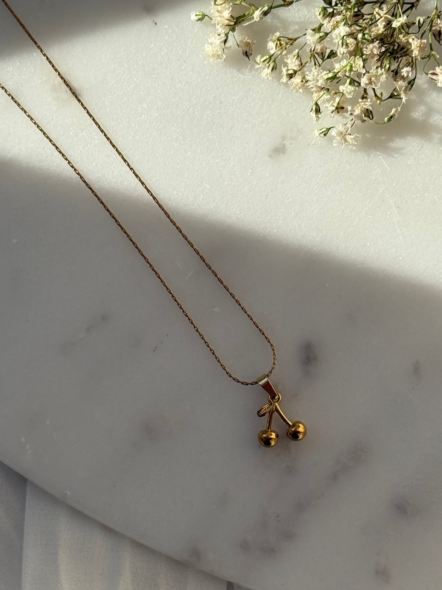 Edelstahl Halskette Golden Cherry - 11060