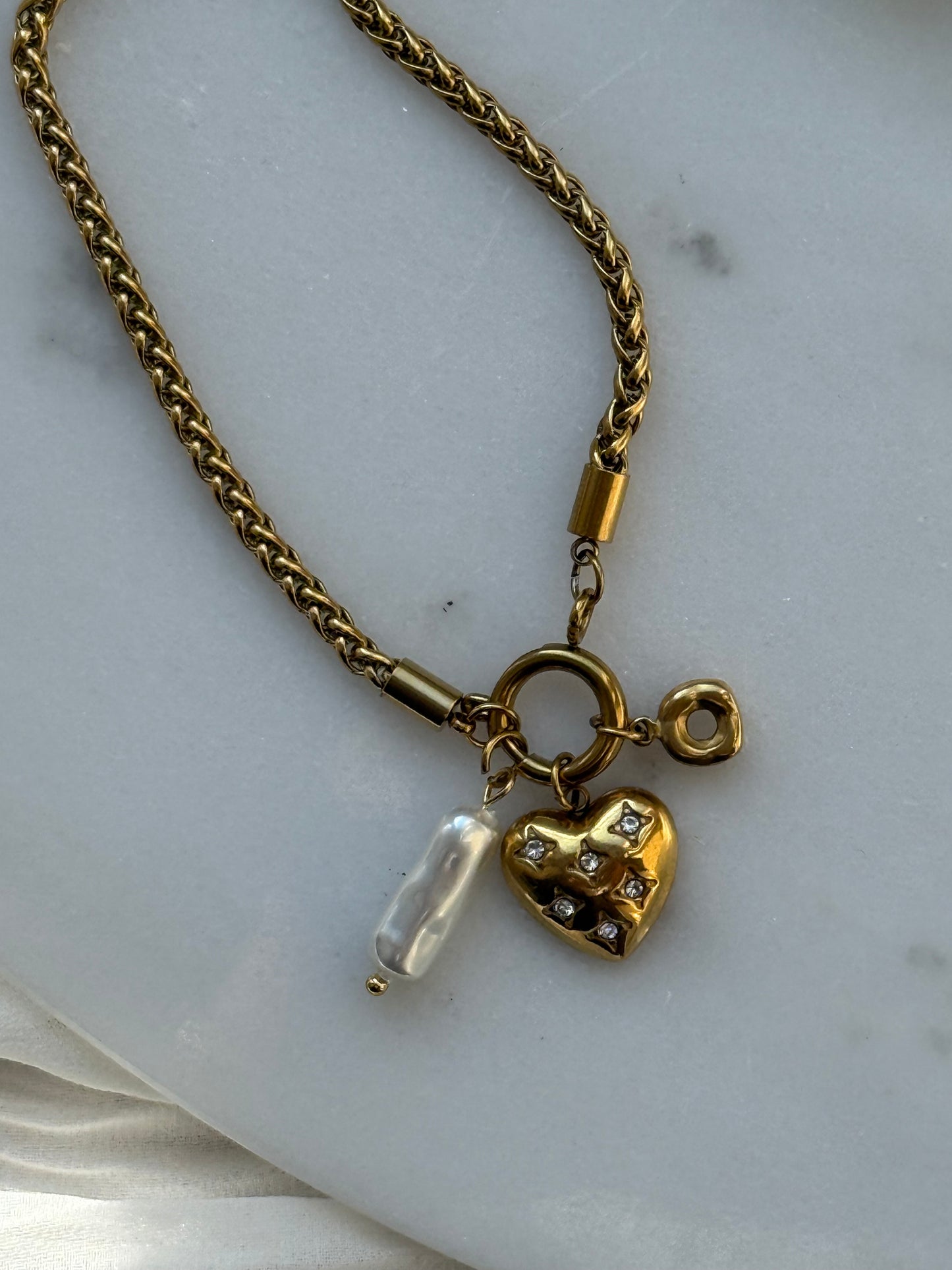 Edelstahl Charms Armband Heart - 11076