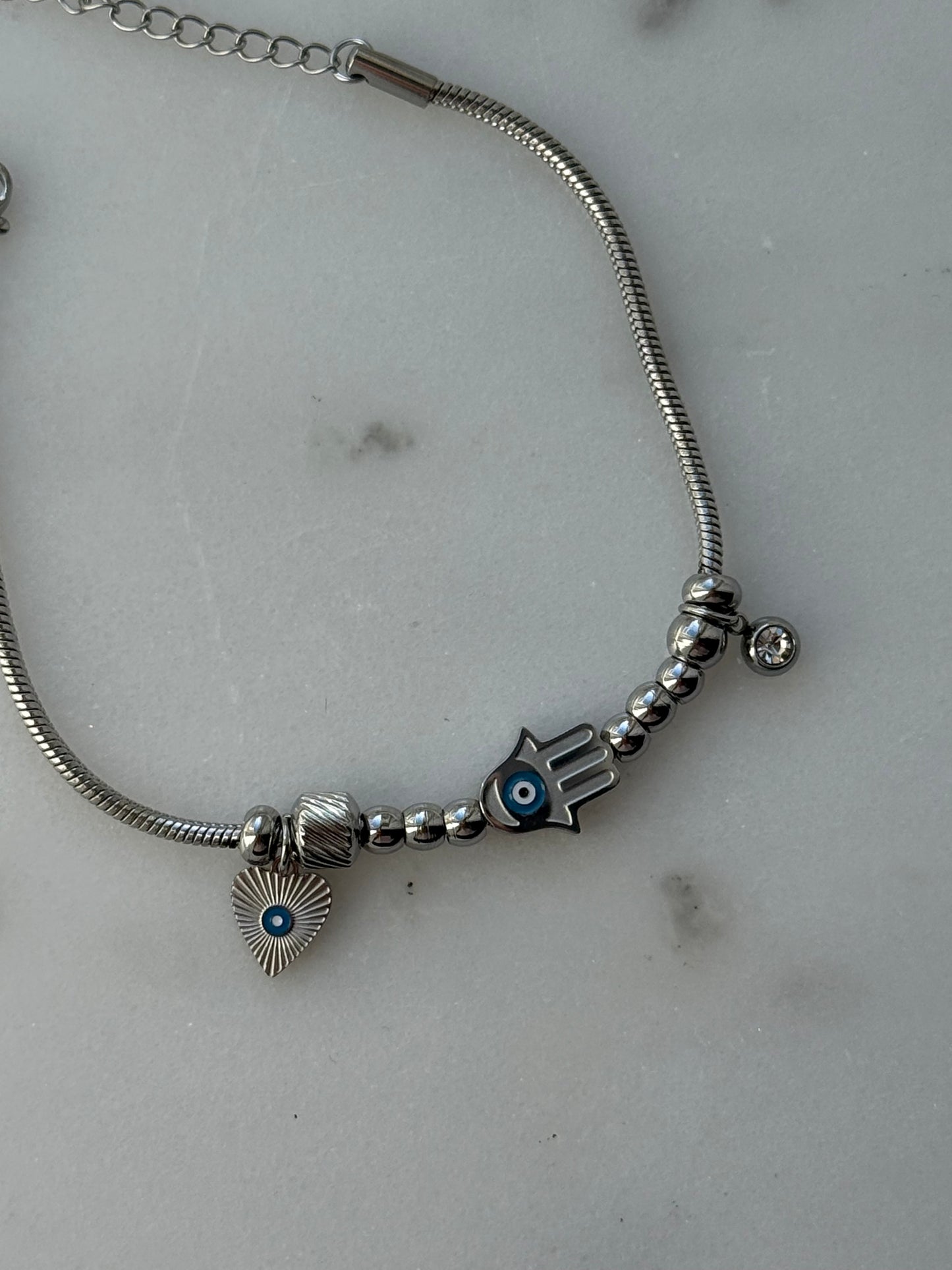 Silbernes Edelstahl Armband Nazar - 11100