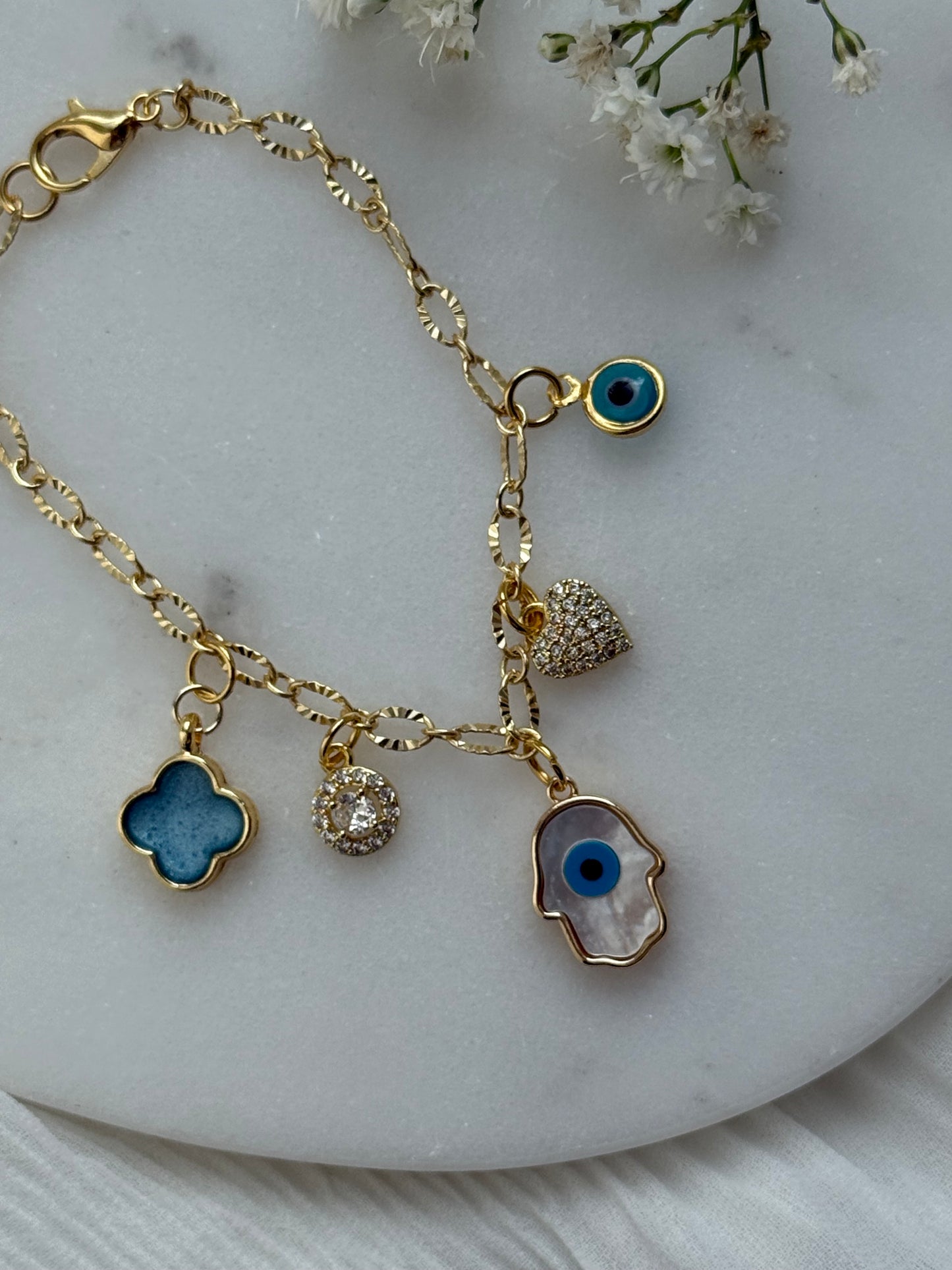 Charms Armband Blue Nazar - 10984