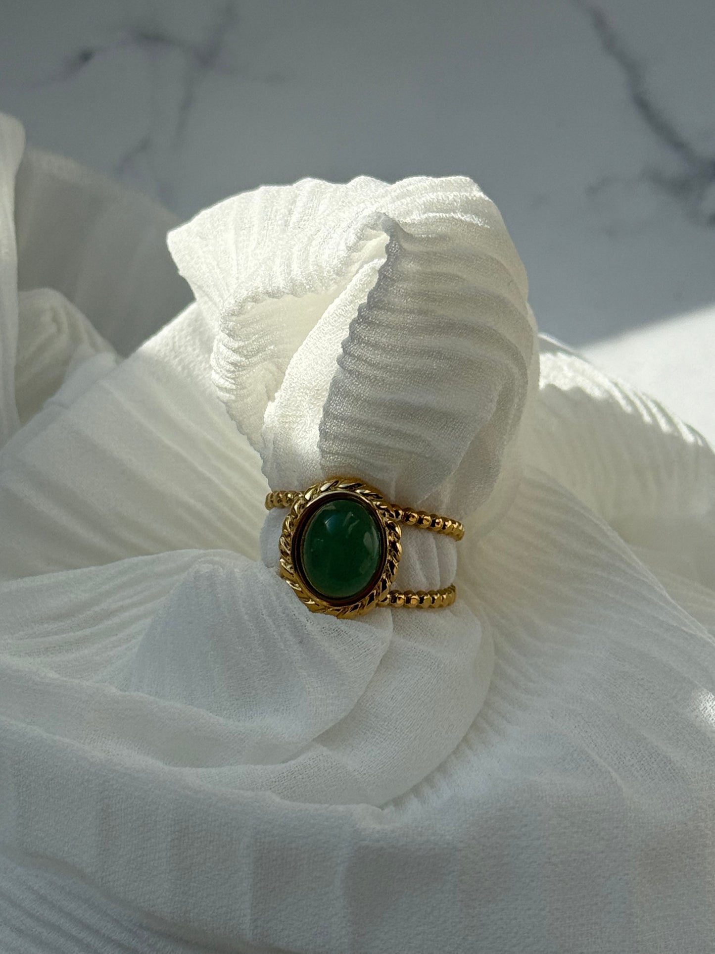 Green Stone Ring - 10944
