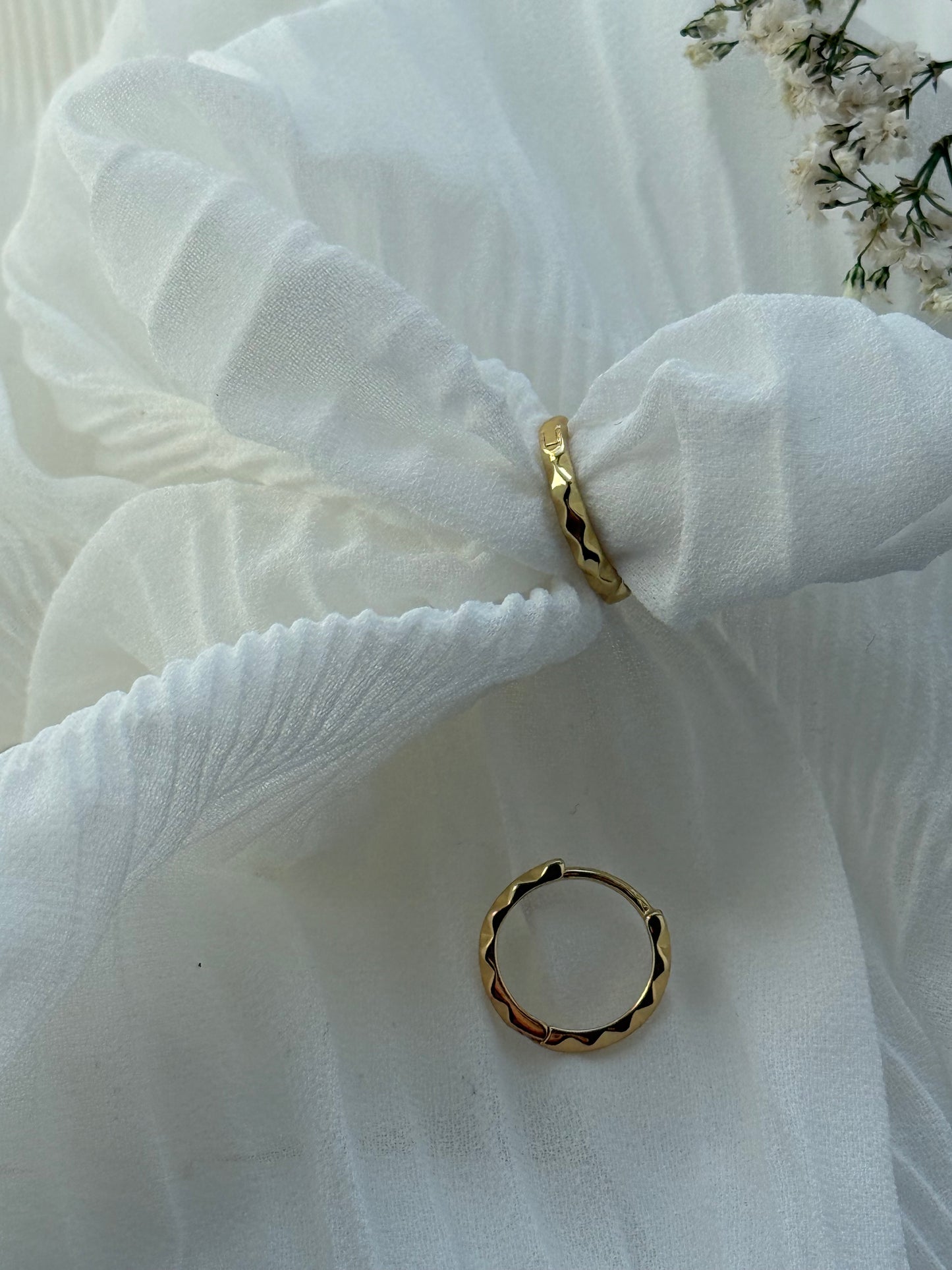 Goldene Hoops Ohrringe Edelstahl - 11107