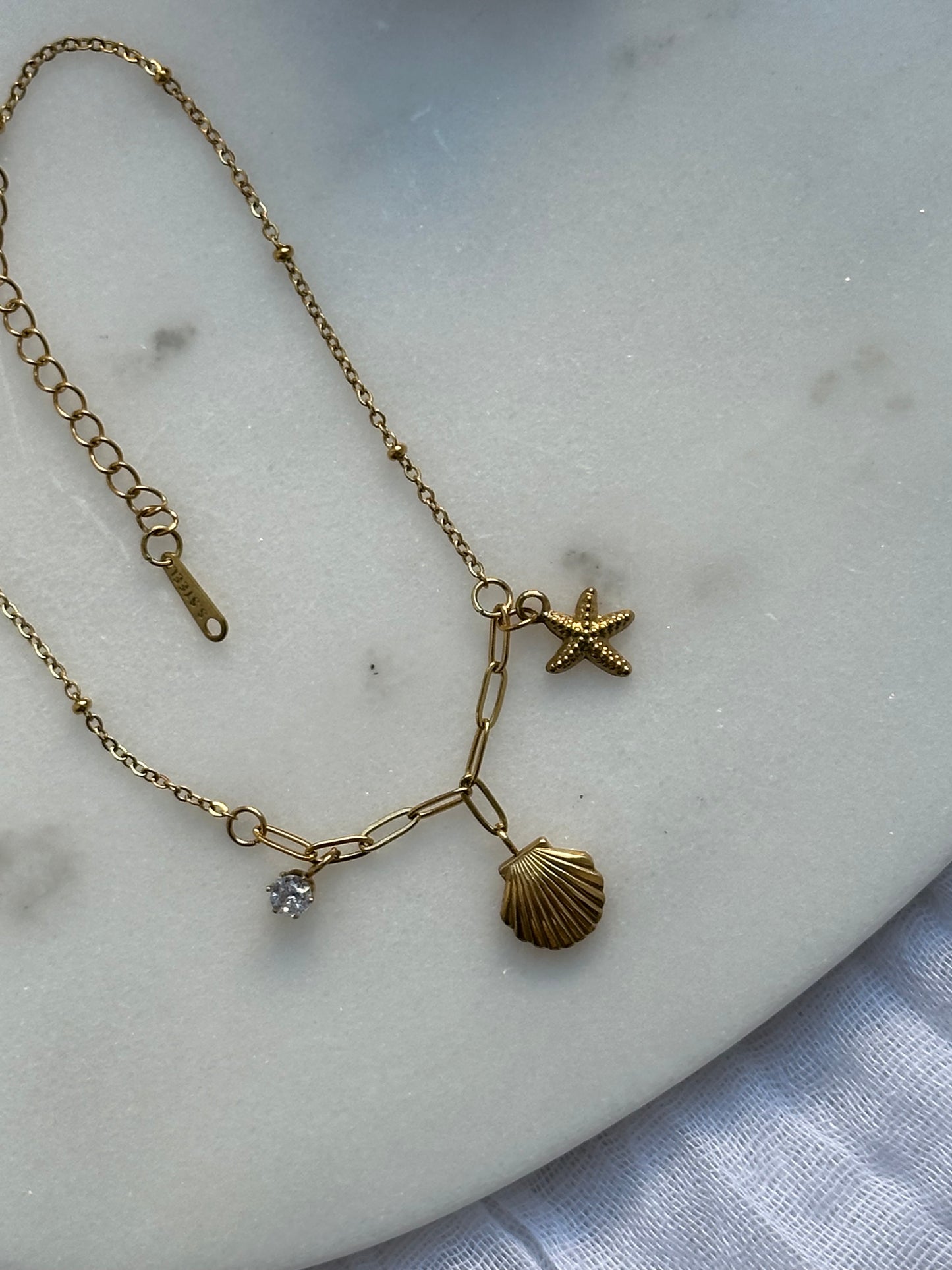 Fußkette mit Muschel Charms - 10653