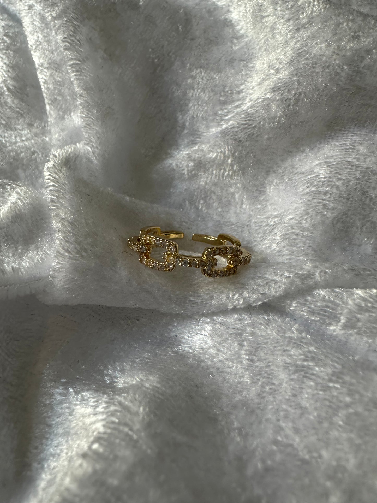 Zirkonia eckig Ring - verstellbar