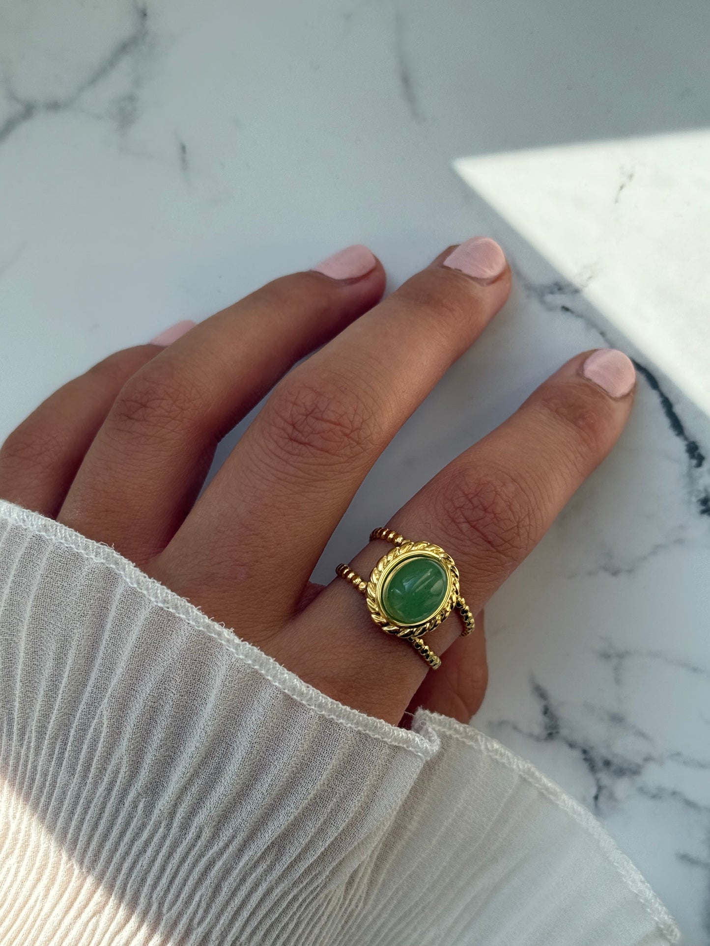 Green Stone Ring - 10944