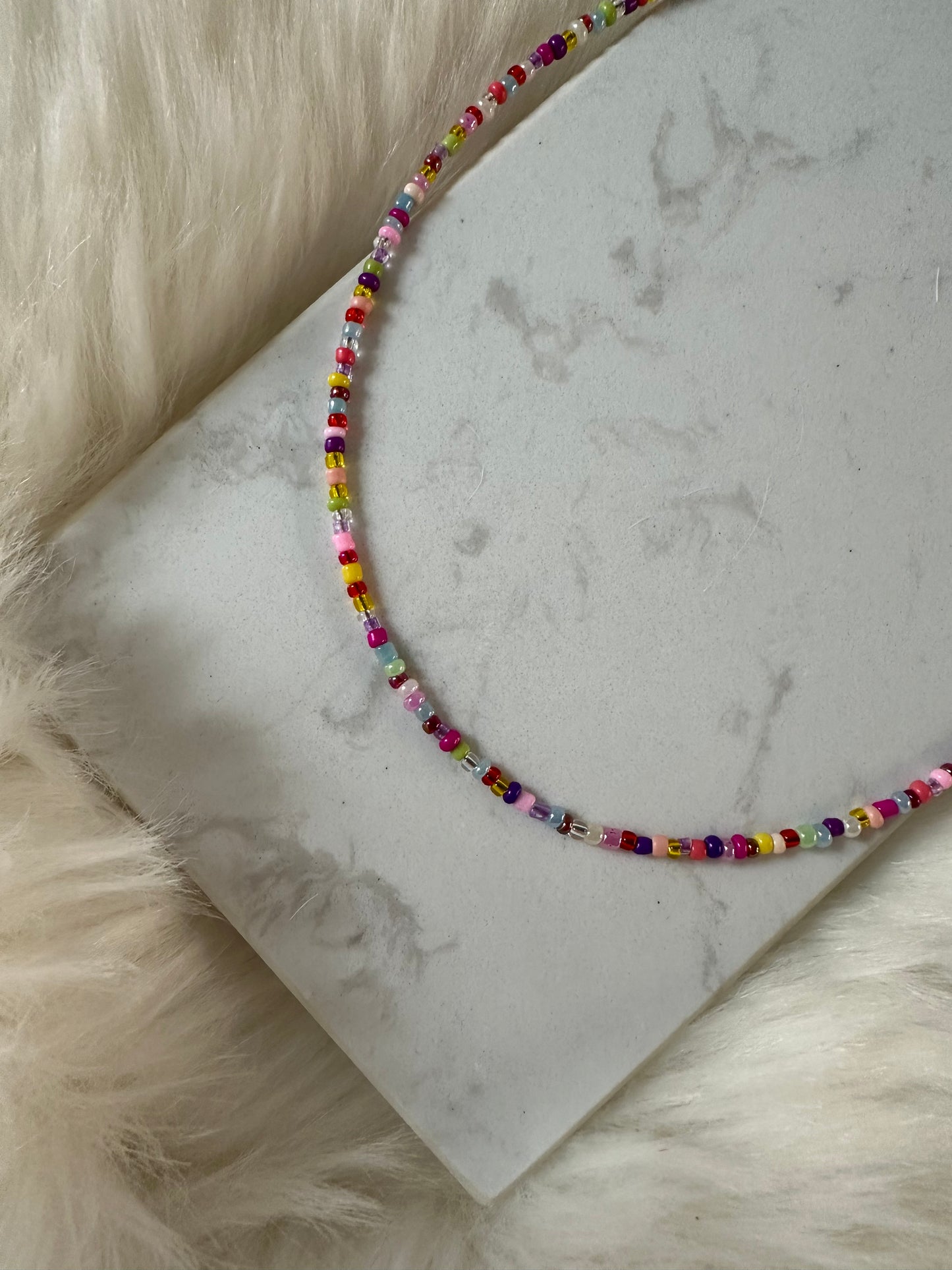 Perlenkette chocker bunt - 10118