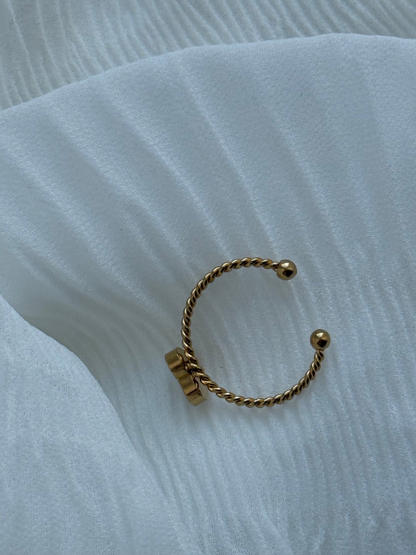 Edelstahl Ring Beige Heart - 11125