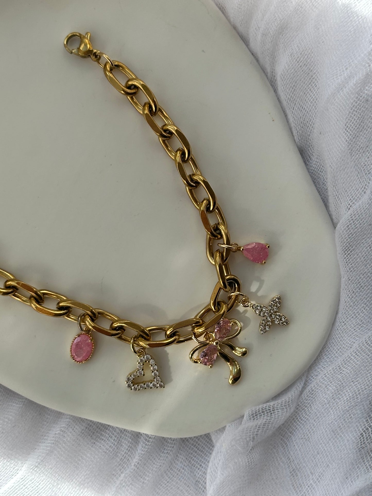 Charms Armband Rosa - 10856