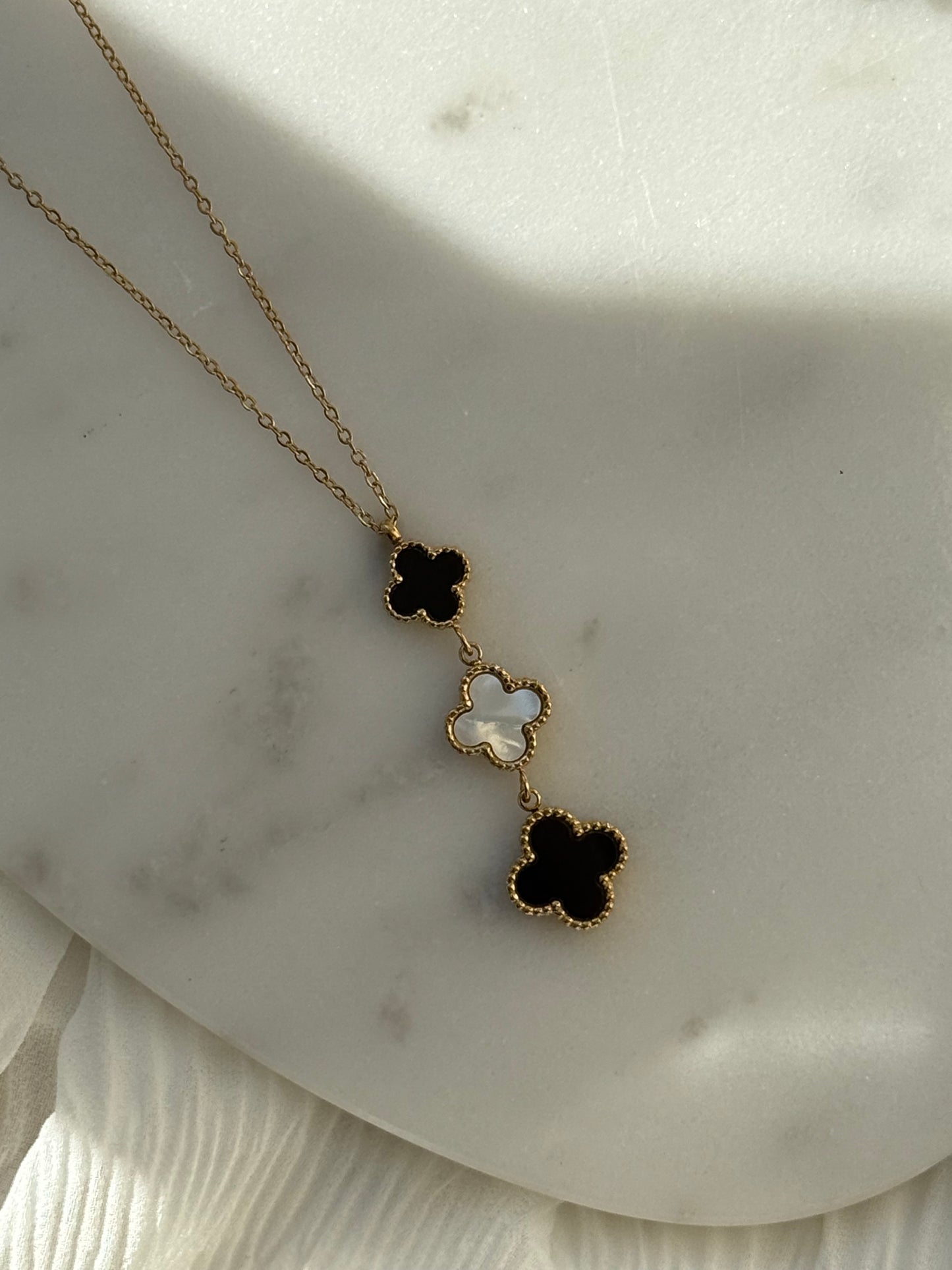 Halskette Edelstahl Clover Trio - 11035