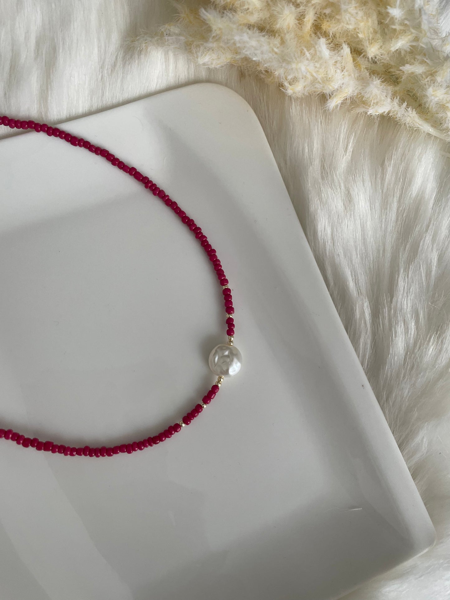 Perlenkette chocker mit weißer Perle - 10103