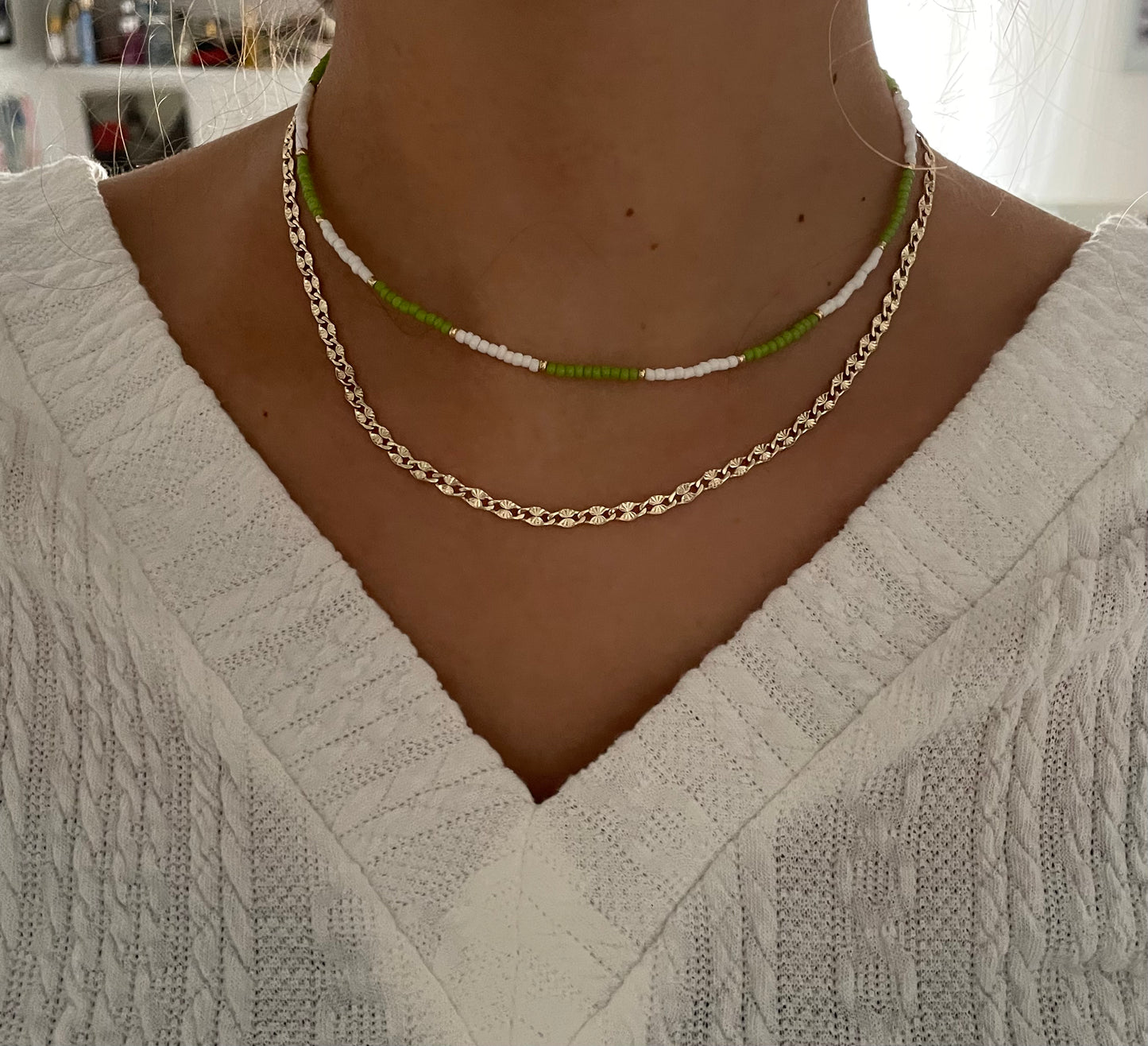 Perlenkette chocker bunt - 10148