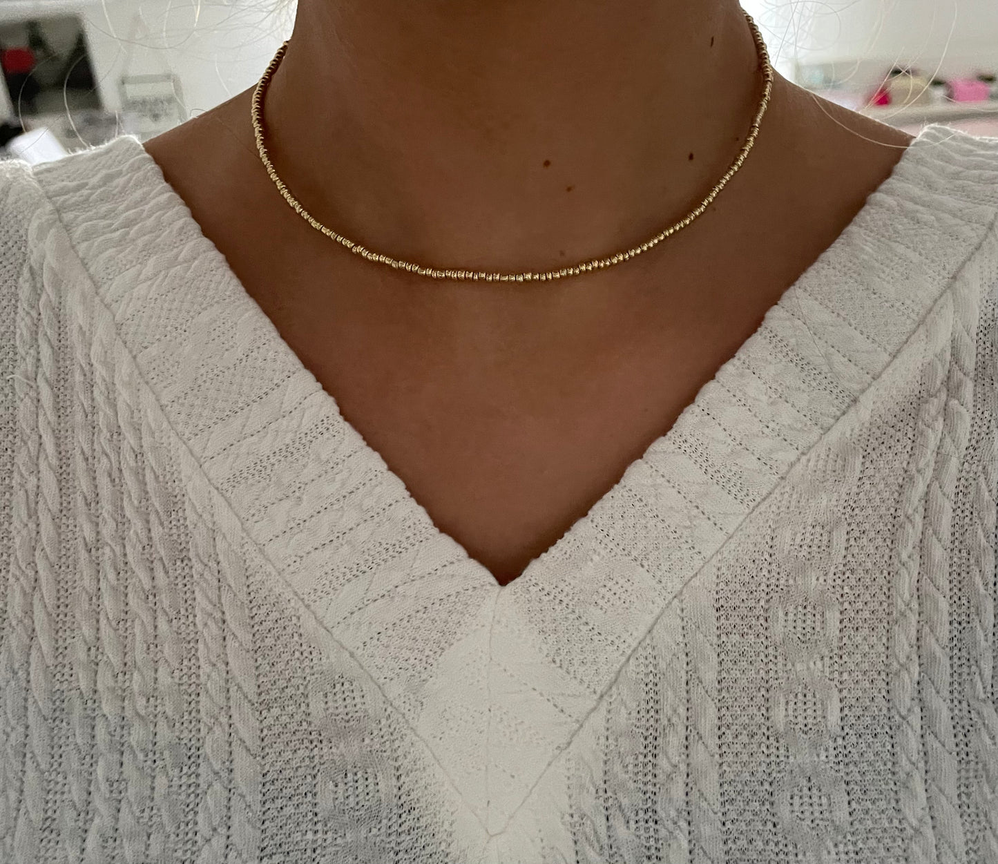 Perlenkette chocker gold - 10213
