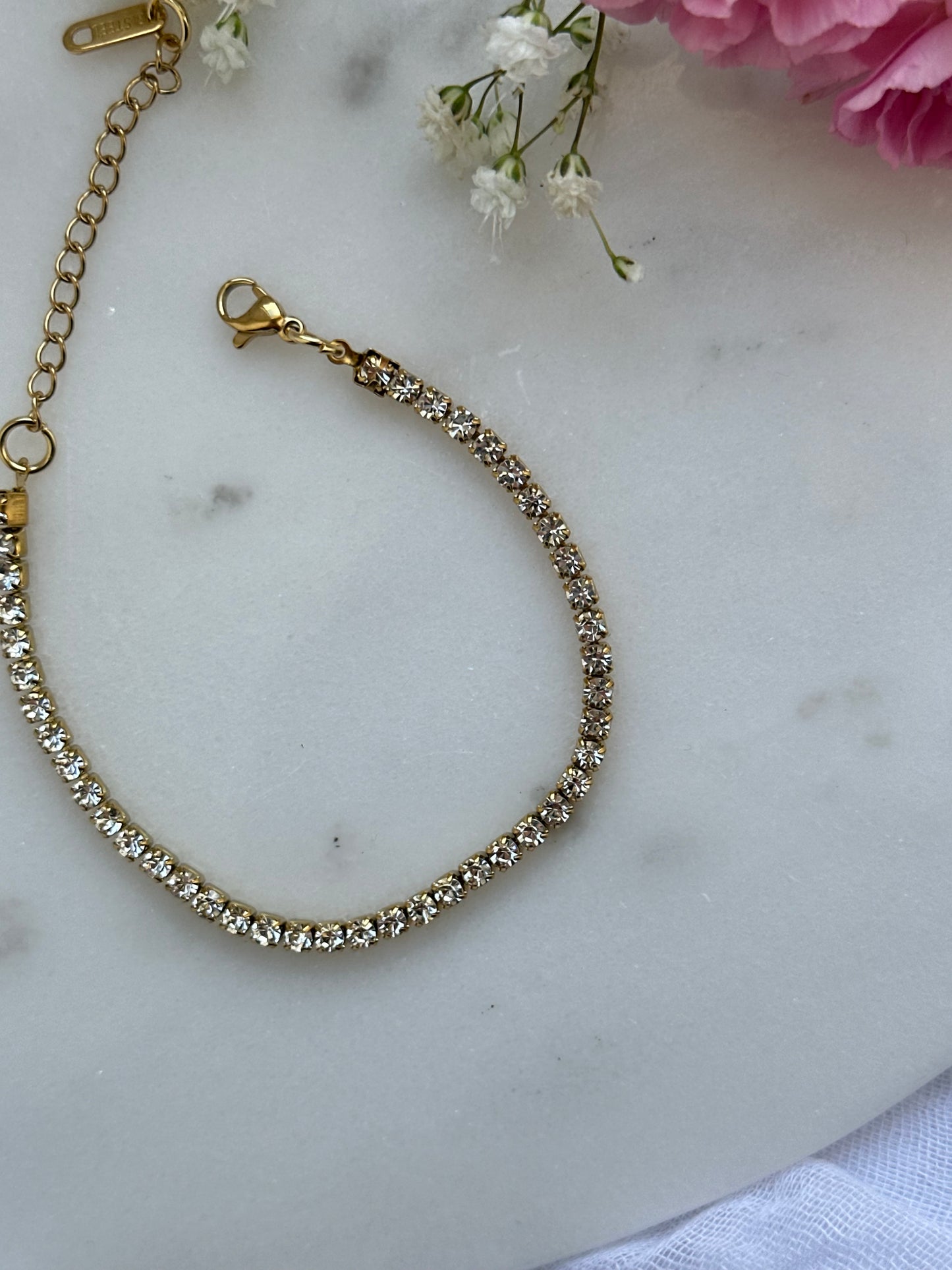 Goldenes Zirkonia Armband - 10623