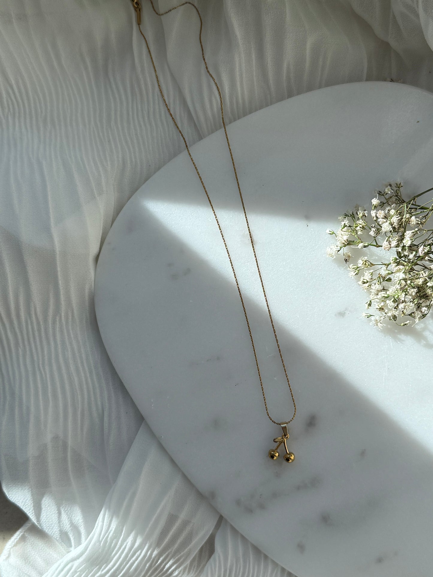 Edelstahl Halskette Golden Cherry - 11060