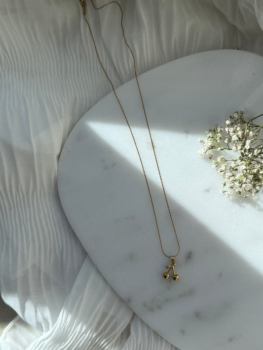 Edelstahl Halskette Golden Cherry - 11060