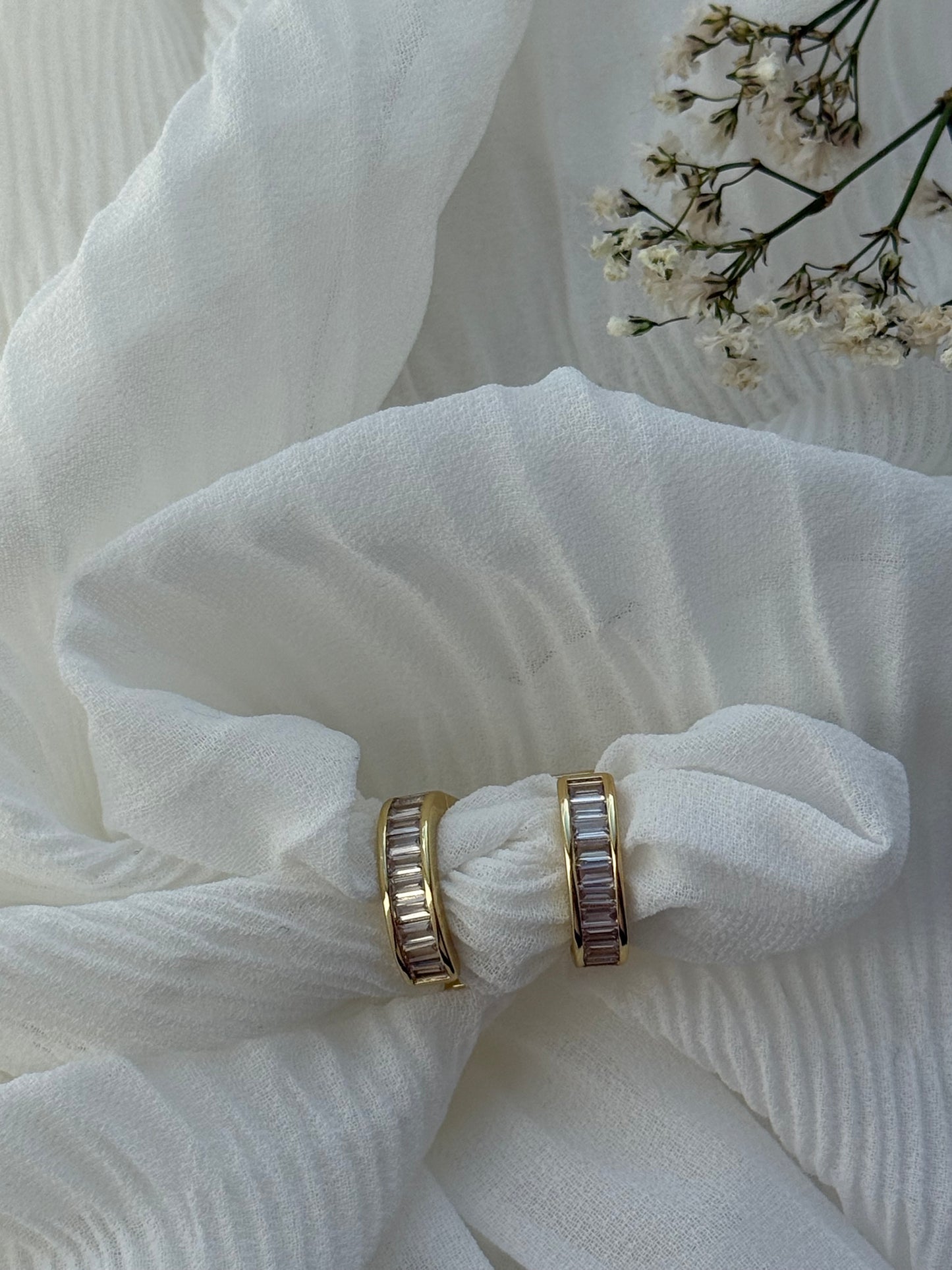 Goldene Zirkonia Ohrringe - 11116