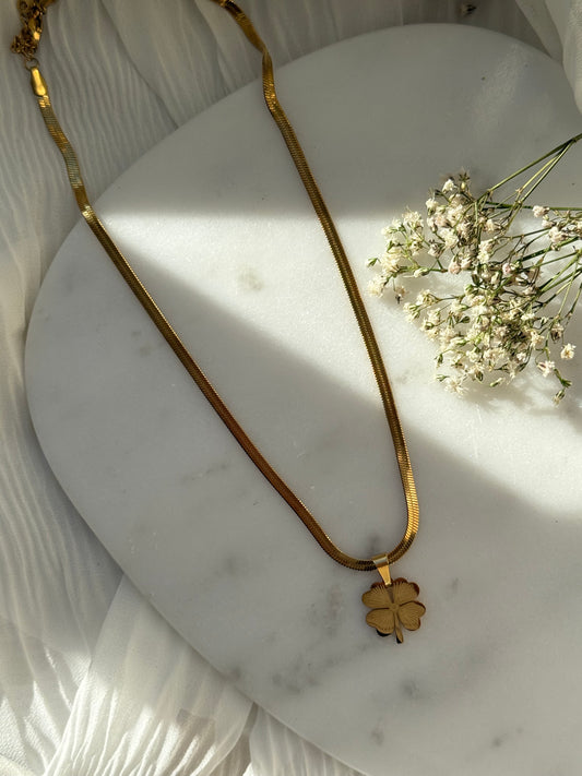 Halskette Edelstahl Snake Clover - 11044