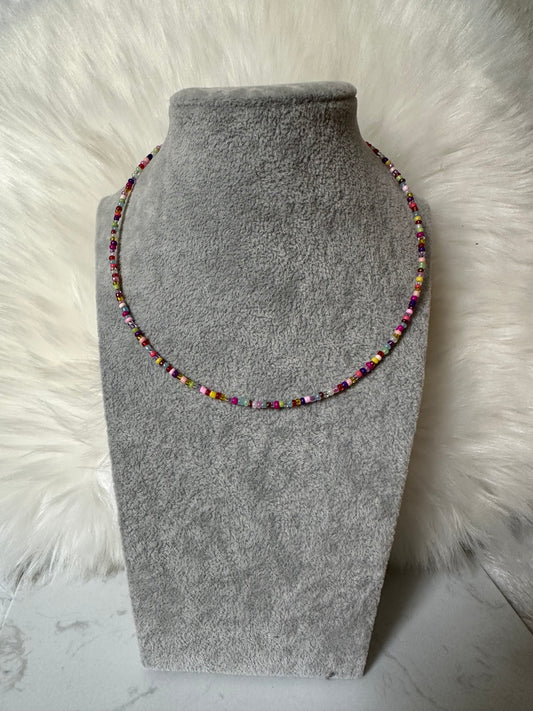 Perlenkette chocker bunt - 10118