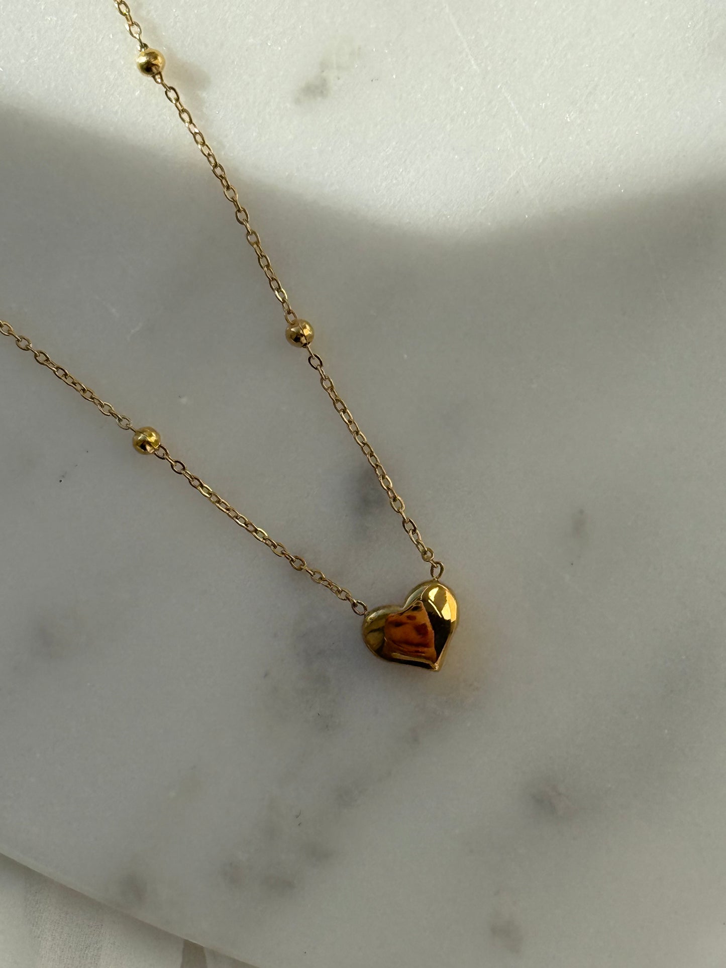 Halskette Edelstahl Golden Heart - 11038