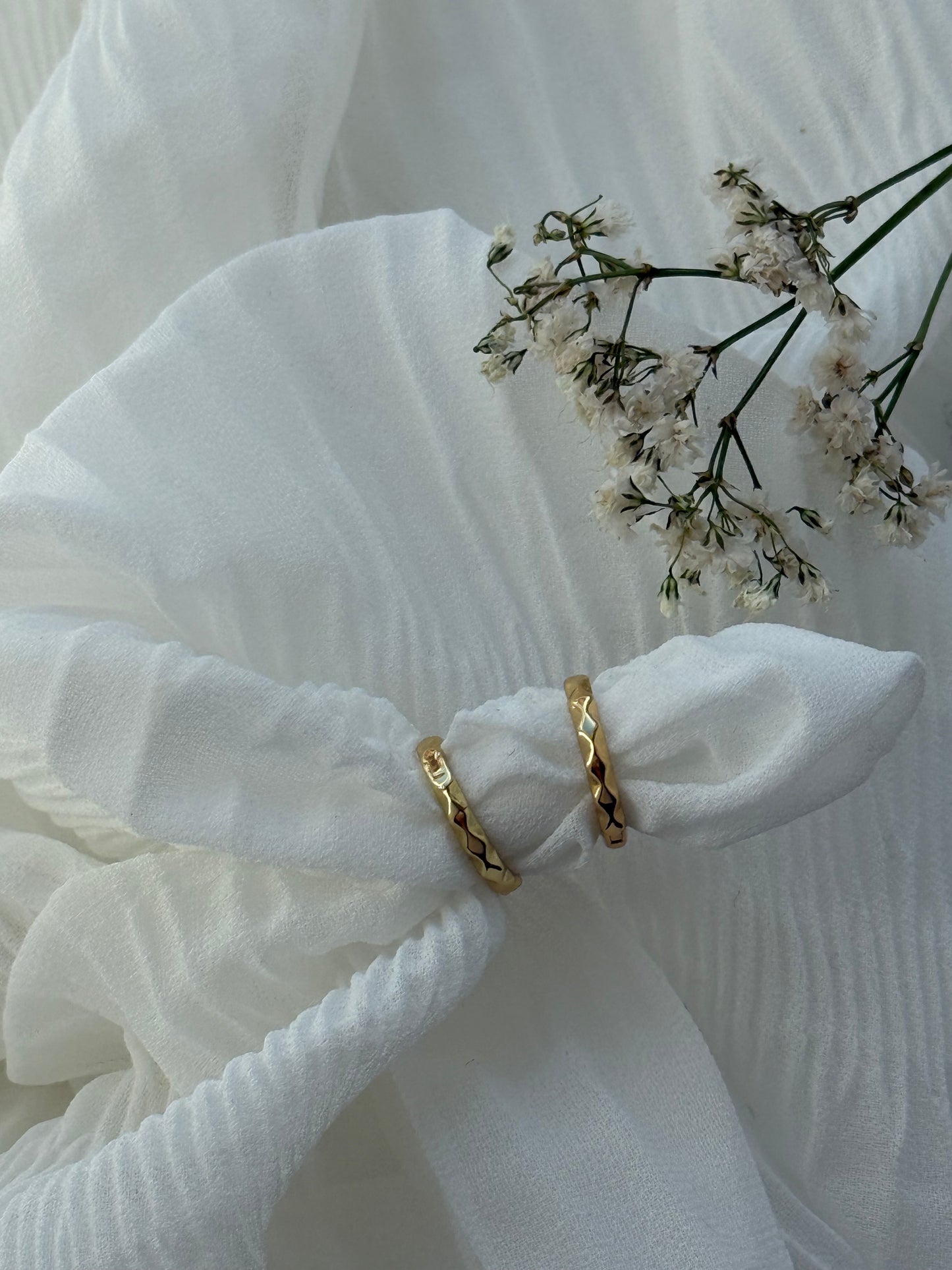 Goldene Hoops Ohrringe Edelstahl - 11107