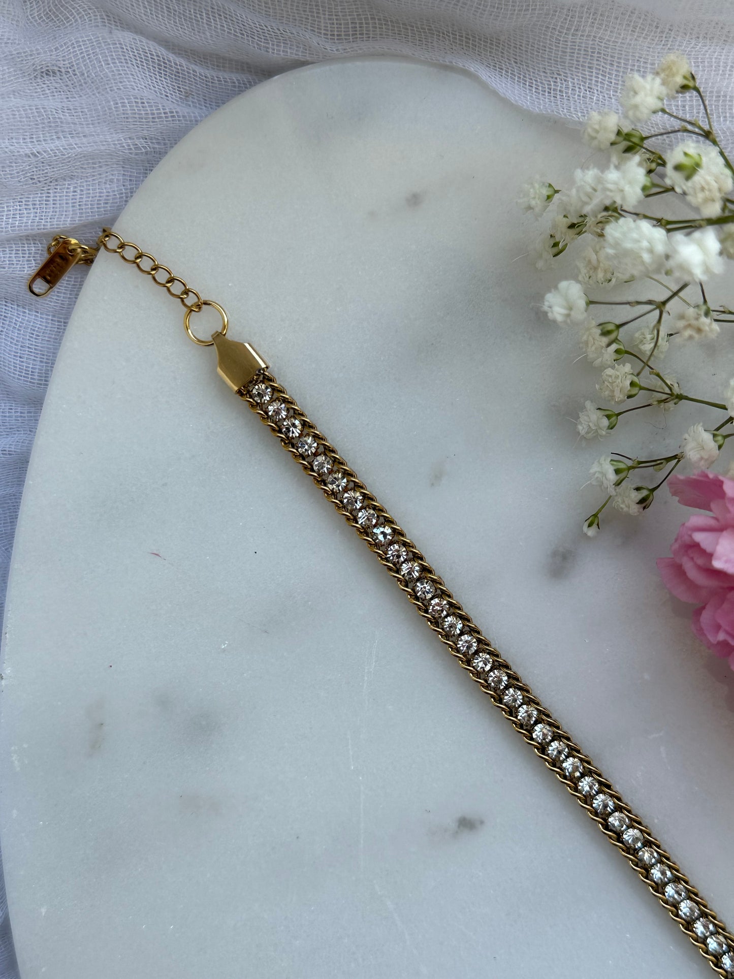Goldenes Zirkonia Armband - 10630