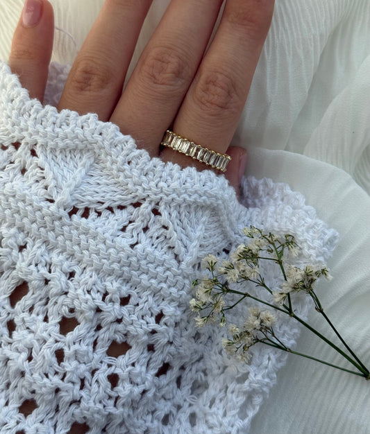 Edelstahl Gold Zirkonia Ring - 11140