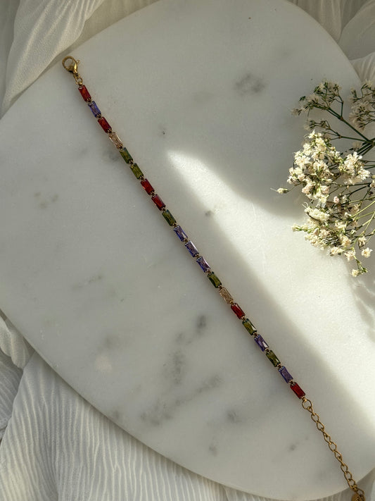 Buntes Tennis Edelstahl Armband  - 11063