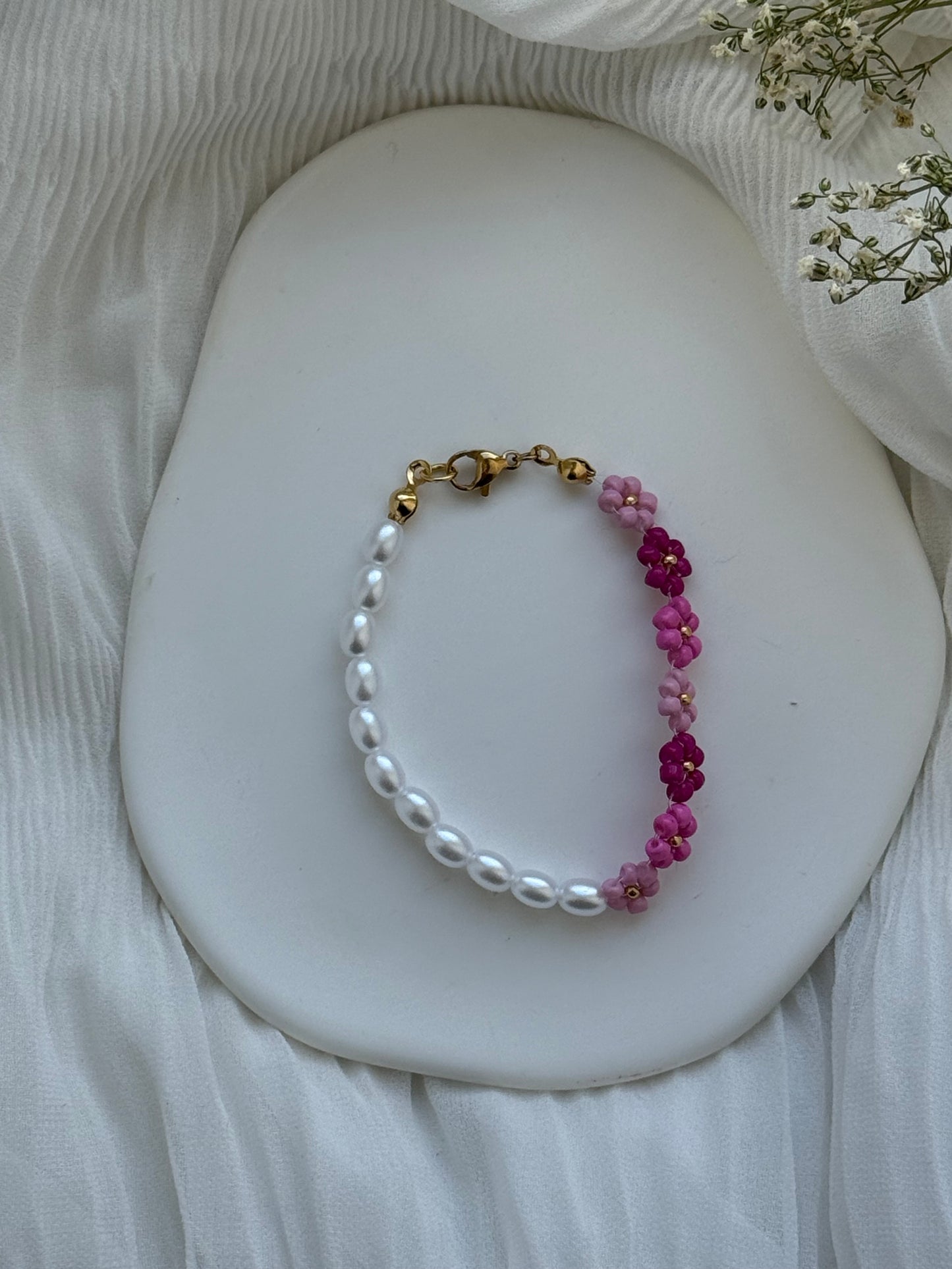 Perlenarmband Pink Flower - 2133