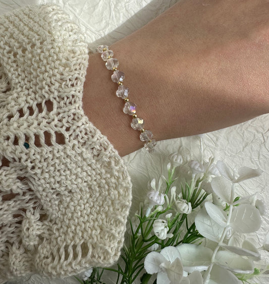 Perlenarmband mit Goldenen Perlen und Kleeblatt Perlen - 10454