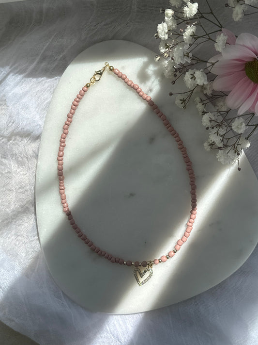 Perlenkette mit Herz - 10708