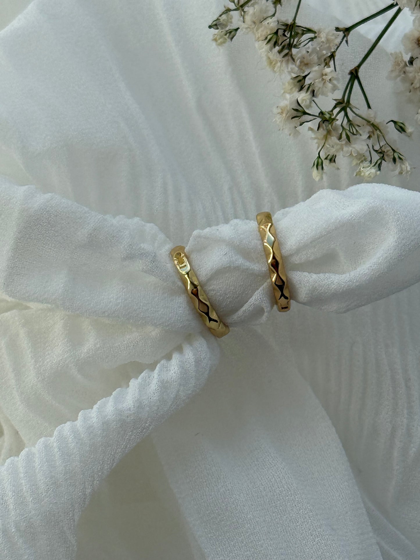 Goldene Hoops Ohrringe Edelstahl - 11107