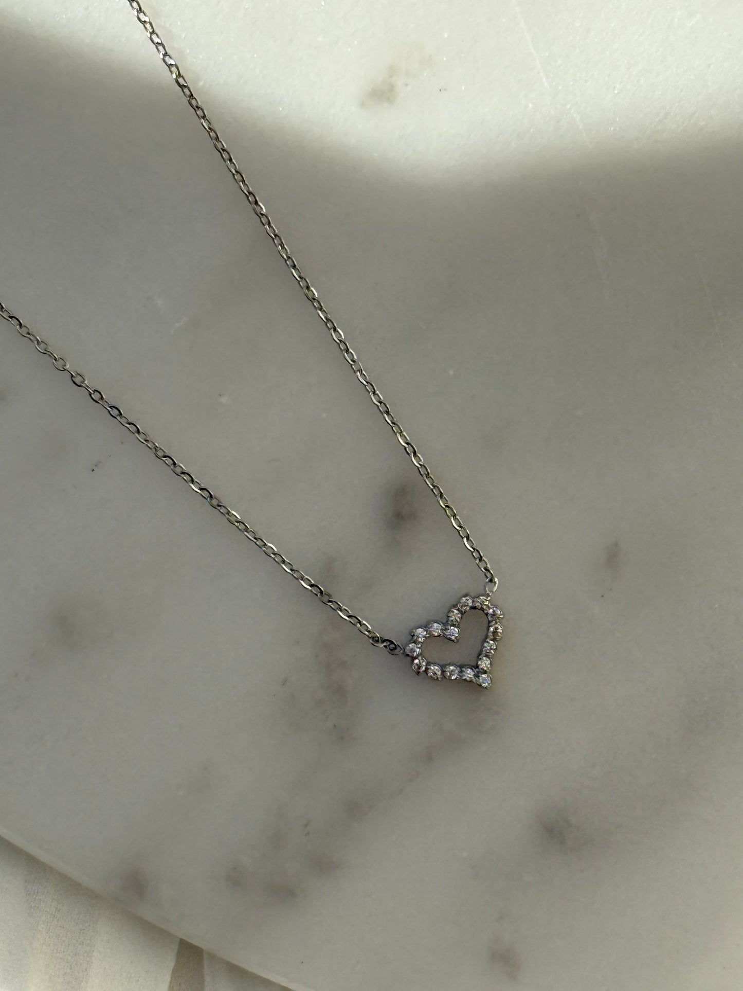 Halskette Edelstahl Silver Heart - 11034