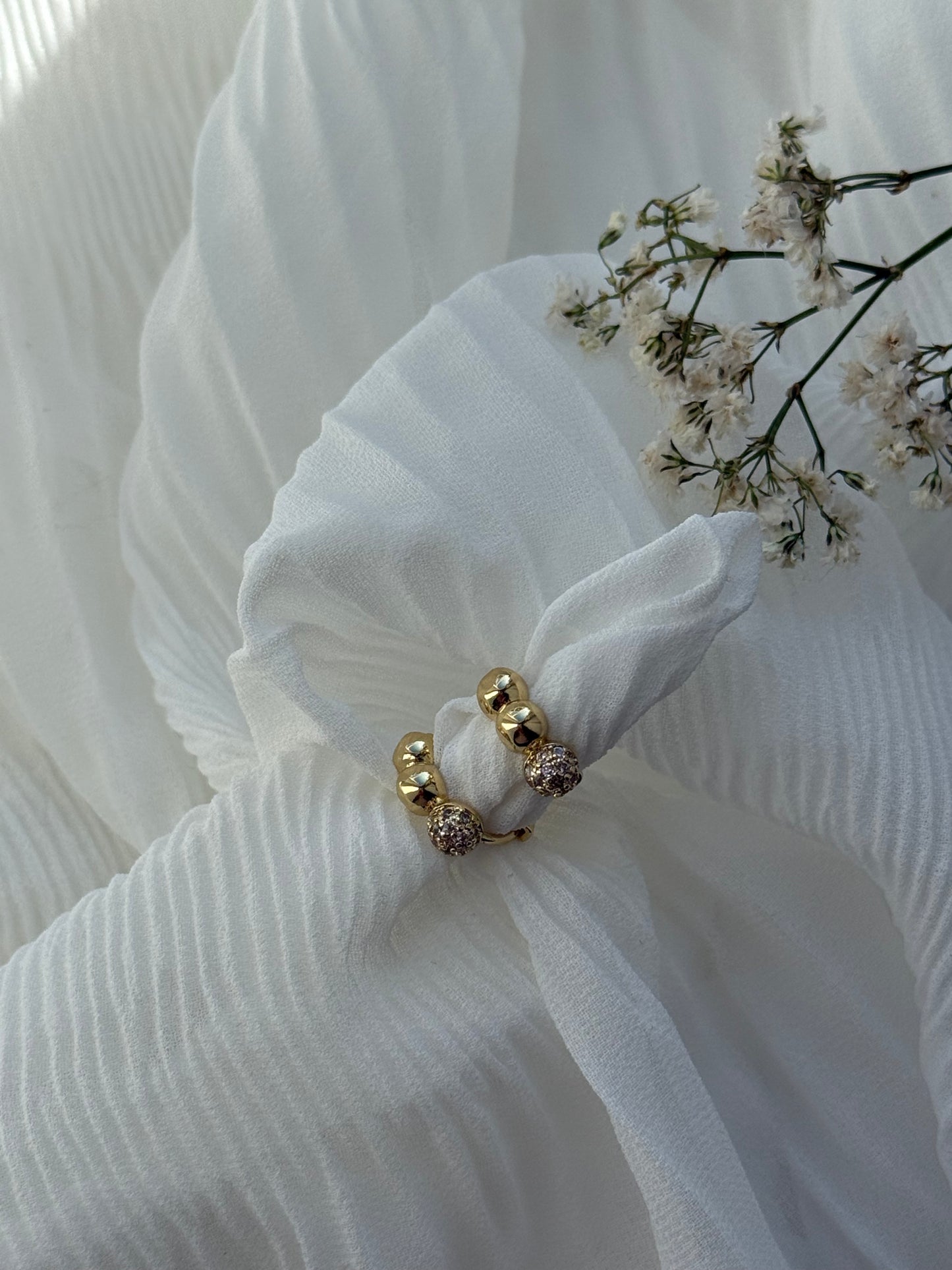 Goldene Hoops Ohrringe Bubble - 11120