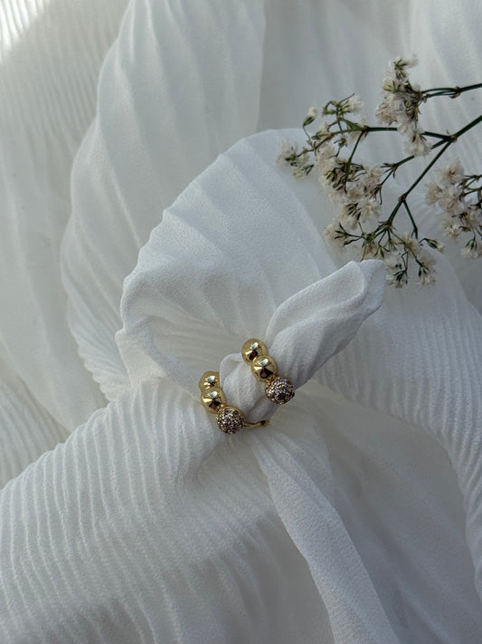 Goldene Hoops Ohrringe Bubble - 11120