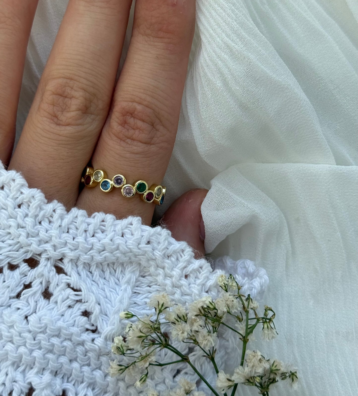 Edelstahl Ring Bunt - 11130