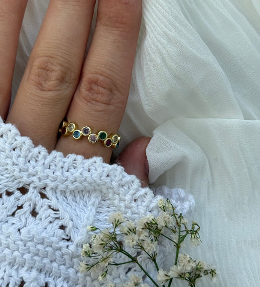 Edelstahl Ring Bunt - 11130