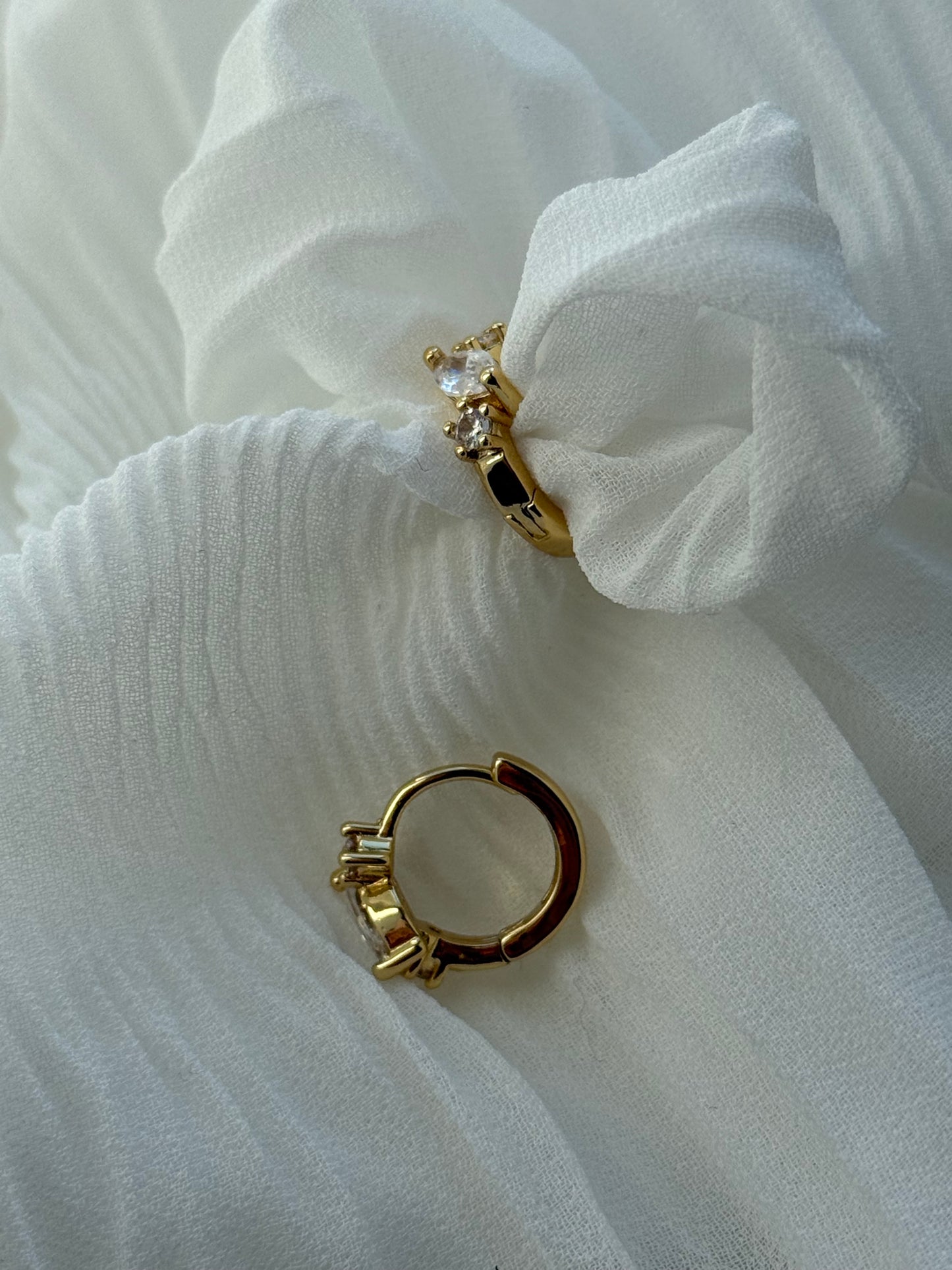 Goldene Zirkonia Hoop Ohrringe - 11114