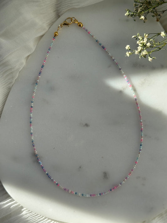 Perlenkette mit Pastell Perlen - 2161