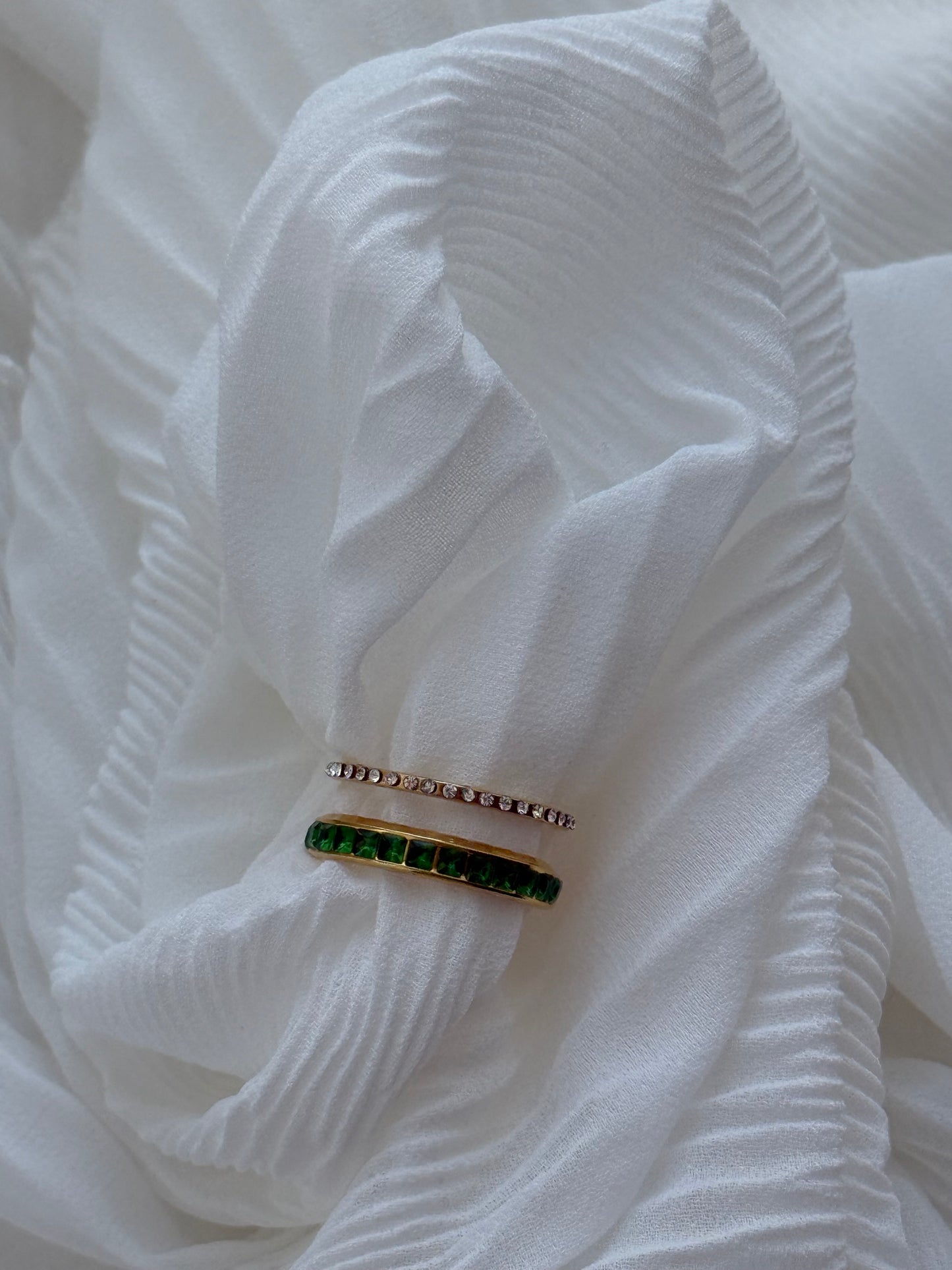 Edelstahl Gold Doppelring Green - 11137