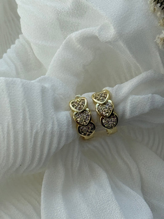 Goldene Hoops Heart Ohrringe Edelstahl - 11109