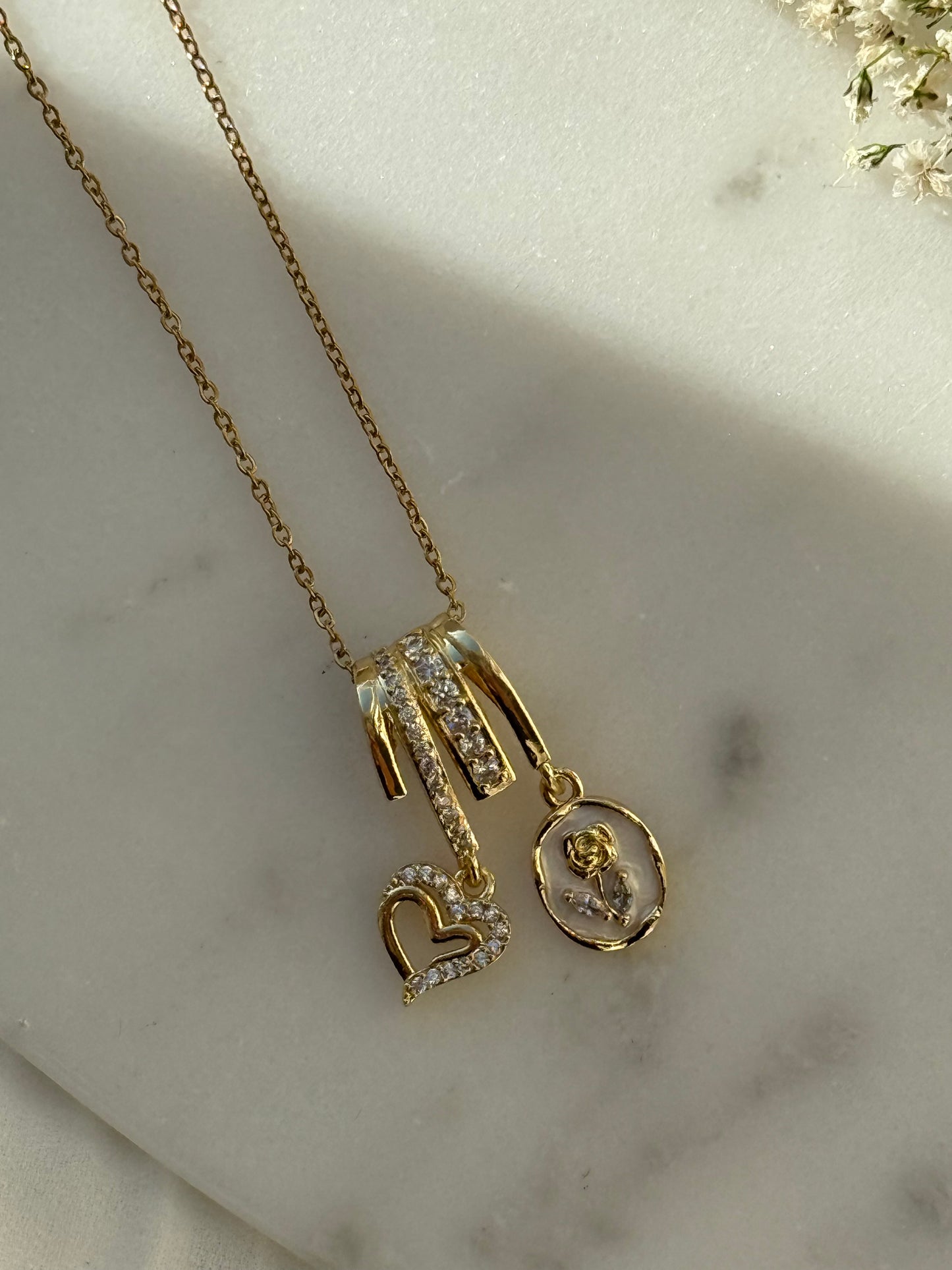 Charms Halskette Rose Heart - 11055