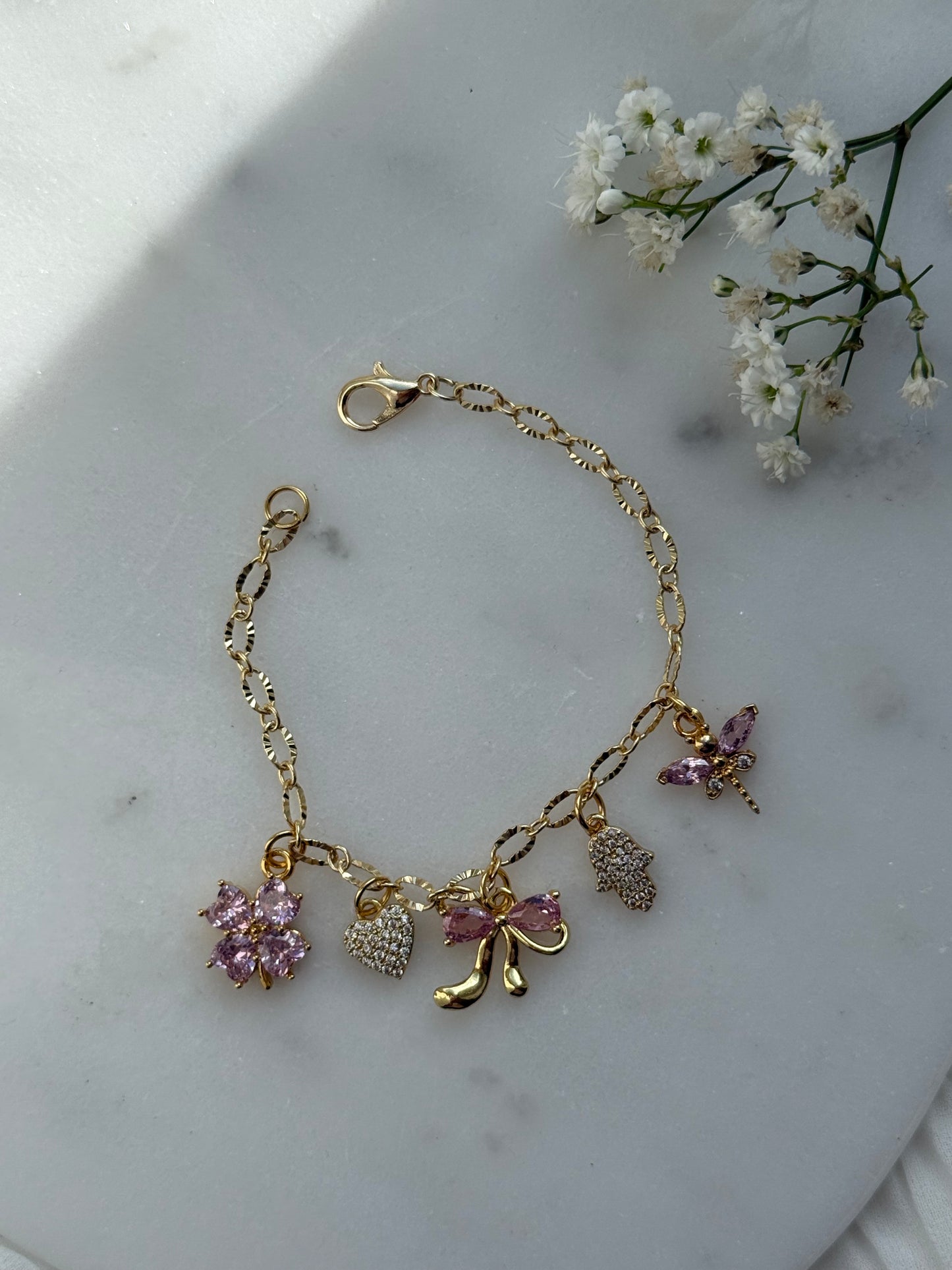 Charms Armband Rosa - 10987