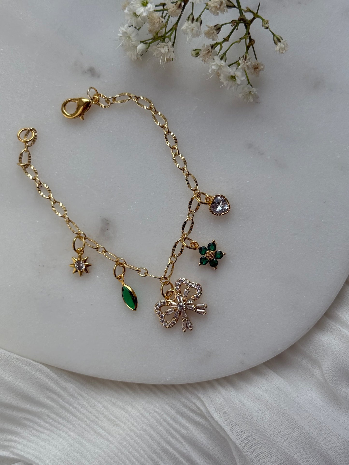 Charms Armband Grün - 10985