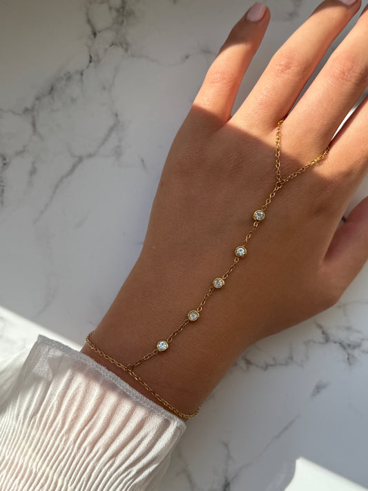 Handkette Edelstahl Zirkonia - 10952
