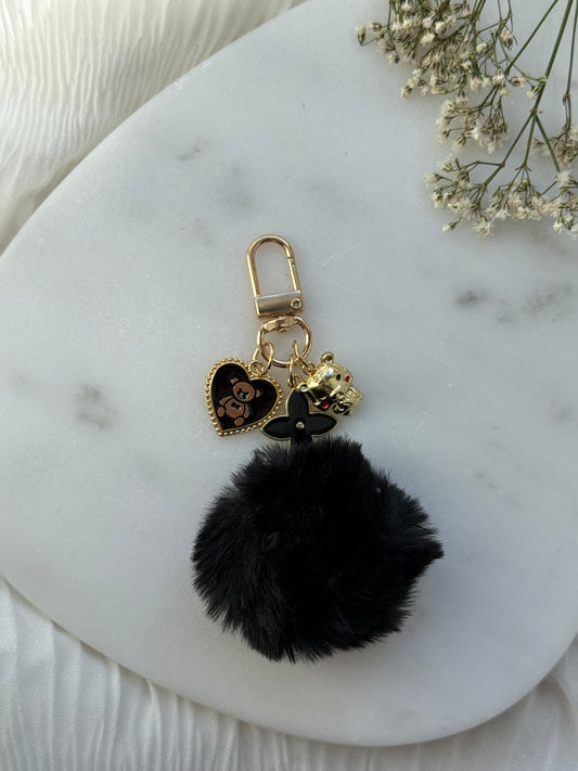 Schlüsselanhänger Schwarz mit Charms - 11154
