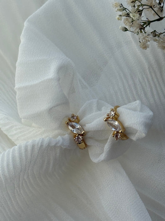 Goldene Zirkonia Hoop Ohrringe - 11114